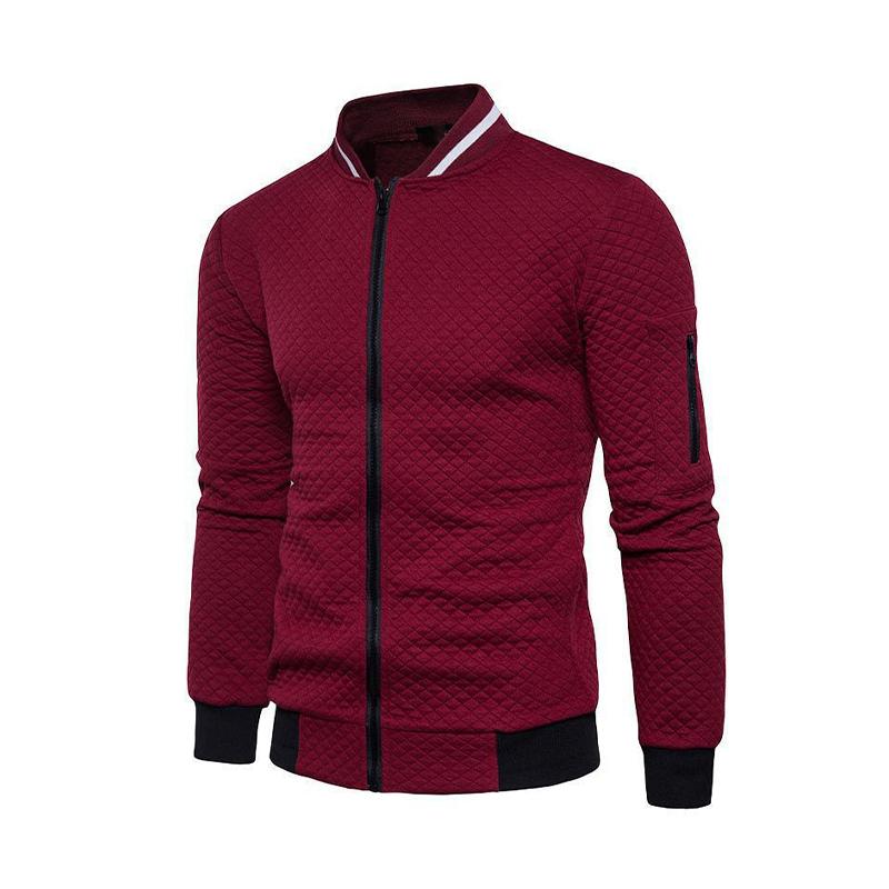 Men's Classic Casual Plaid Sports Zipper Multi-Pocket Jacket