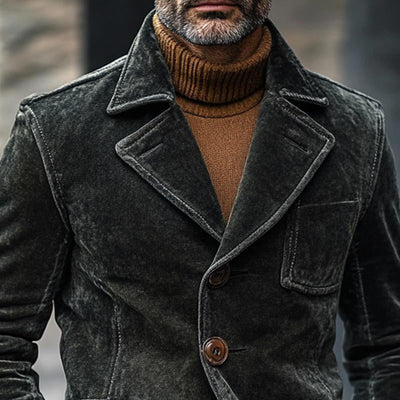 Solid Velvet Single Breasted Blazer