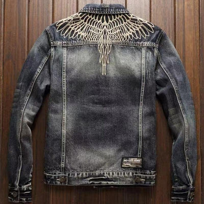 Men's Vintage Denim Embroidered Jacket