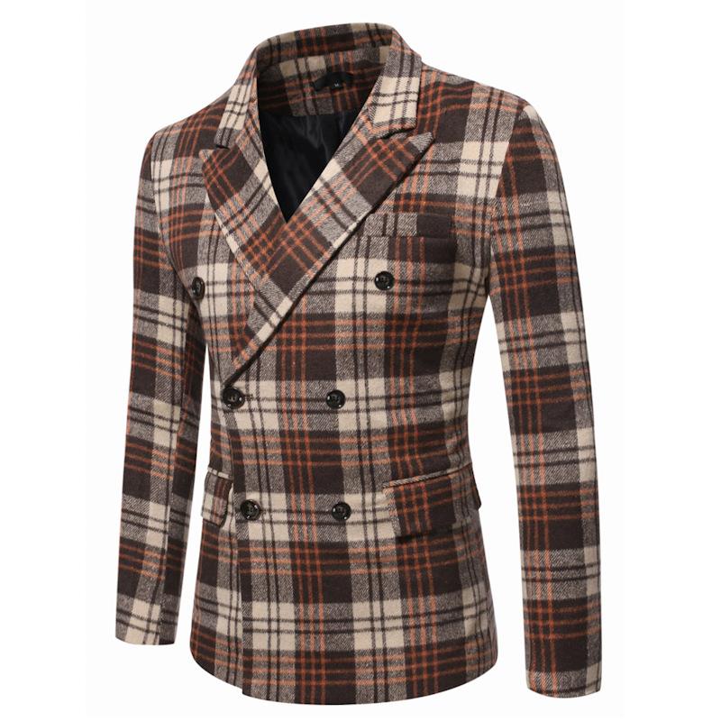 Autumn and Winter Lapel Thickened Plaid Blazer