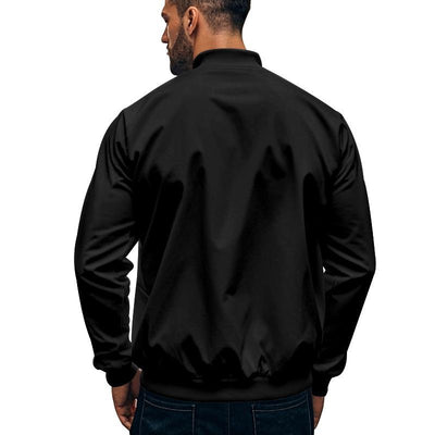 Men's Contrast Color Casual Zipper Baseball Jacket