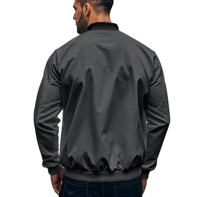 Men's Contrast Color Casual Zipper Baseball Jacket