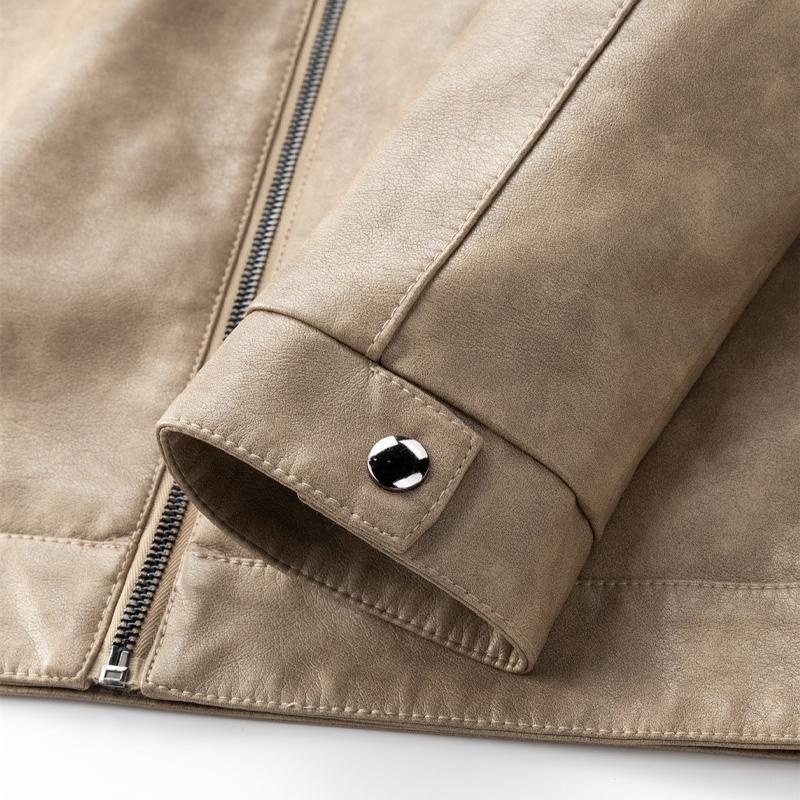 Men's Vintage Plush Leather Jacket