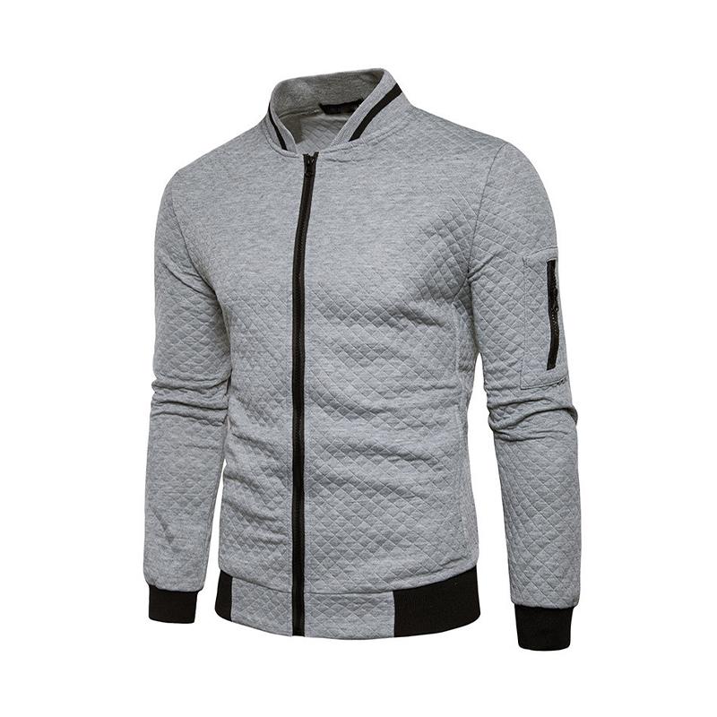Men's Classic Casual Plaid Sports Zipper Multi-Pocket Jacket