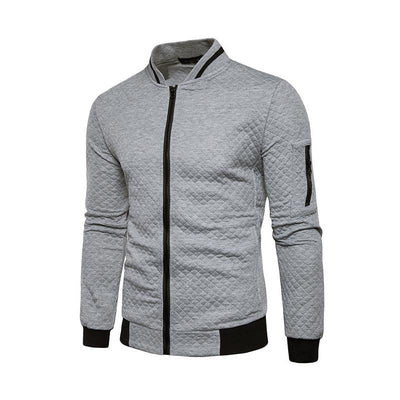 Men's Classic Casual Plaid Sports Zipper Multi-Pocket Jacket