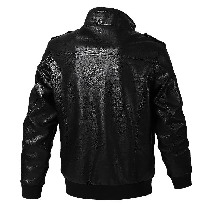 Men's Embroidered Leather Motorcycle Jacket