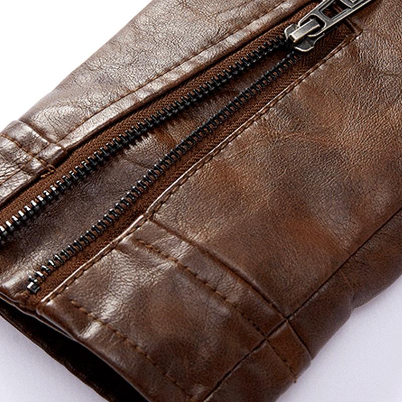 Men's American Retro Leather Motorcycle Jacket