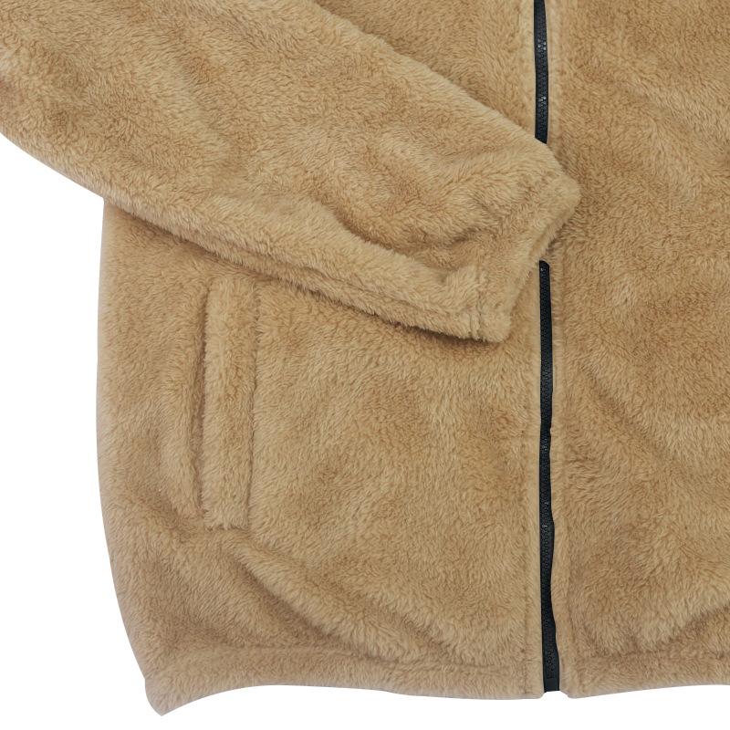 Men's Solid Color Double Fleece Warm Loose Hooded Jacket
