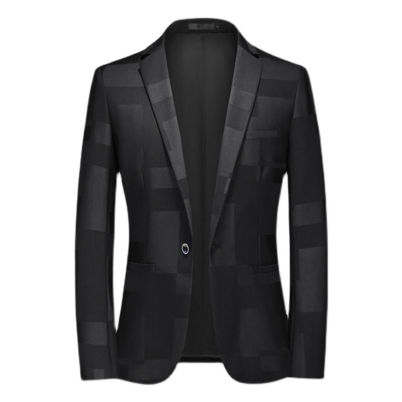 Vintage Print Slim Fit One Button Blazer