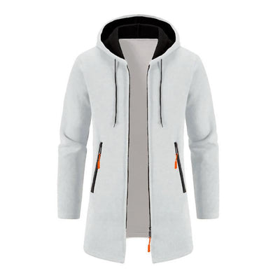 Men's Loose Hooded Zipper Mid-Length Coat 70465461X