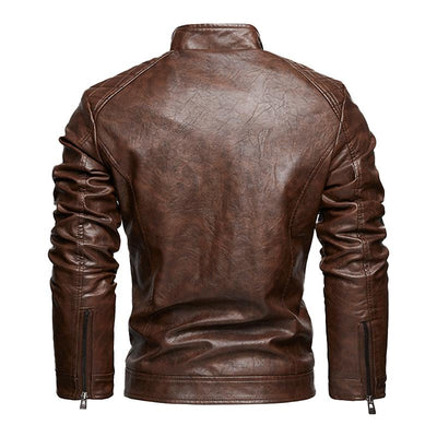 Men's American Retro Leather Motorcycle Jacket