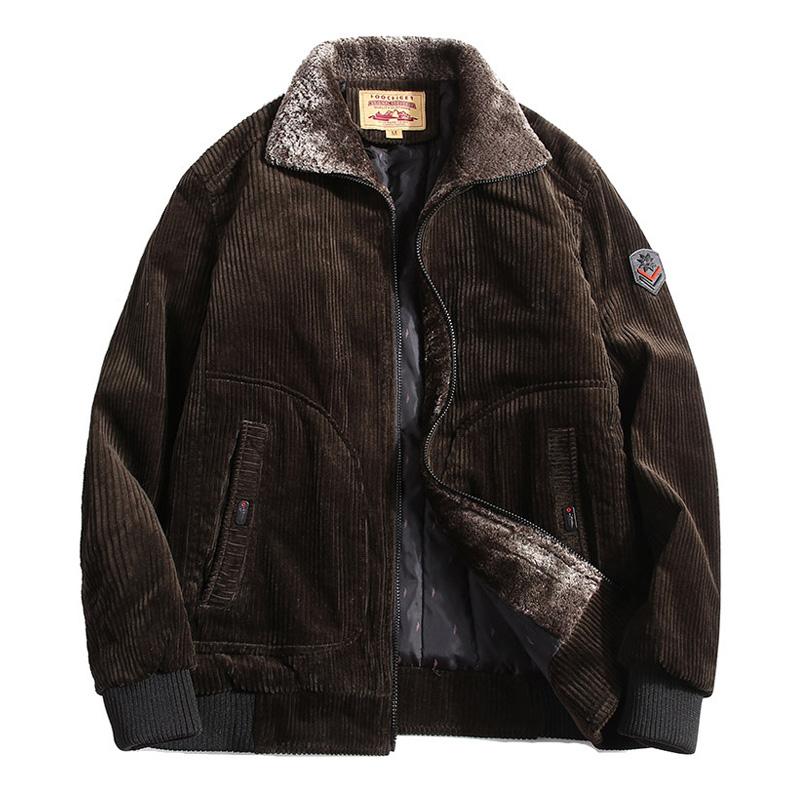 Men's Corduroy Warm Stand Collar Casual Cotton Jacket