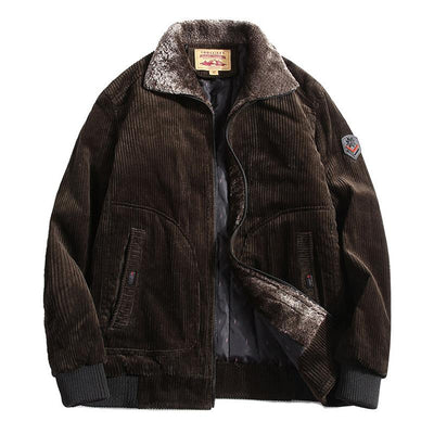 Men's Corduroy Warm Stand Collar Casual Cotton Jacket