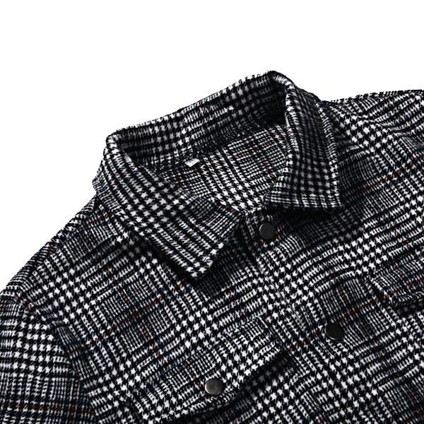 Men's Lapel Plaid Pocket Men's Jacket