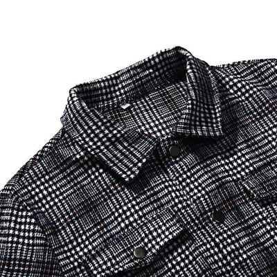 Men's Lapel Plaid Pocket Men's Jacket