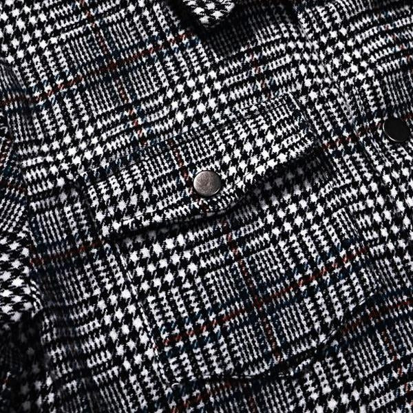 Men's Lapel Plaid Pocket Men's Jacket