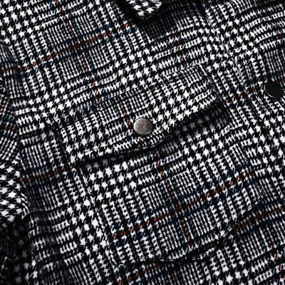 Men's Lapel Plaid Pocket Men's Jacket