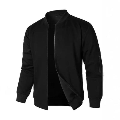 Men's Retro Casual Solid Color Zipper Baseball Jacket
