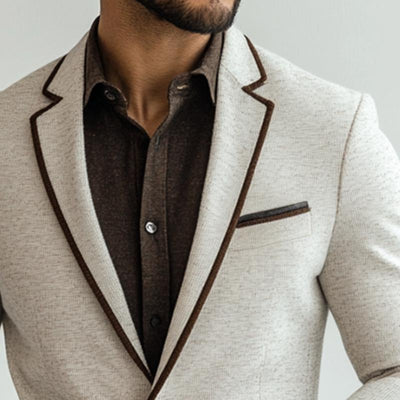Men's Retro Casual Splicing Single Breasted Blazer 09362090TO