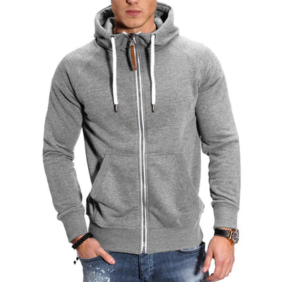 Men's Hooded Raglan Sleeve Zipper Sports Casual Jacket