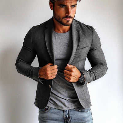 Vintage Linen Single Breasted Lapel Slim Fit Blazer