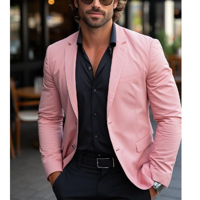 Stylish Solid Color Single Button Blazer