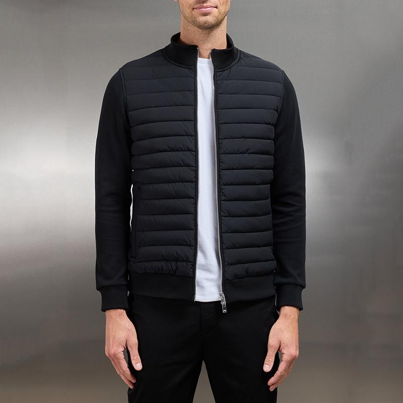 Men's Solid Color Stand Collar Short Thin Down Jacket