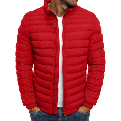 Men's Casual Stand Collar Long Sleeve Padded Jacket