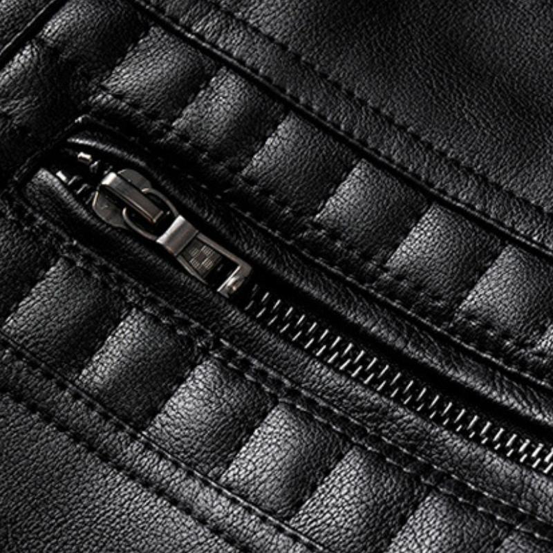 Men's Hooded Warm Leather Jacket