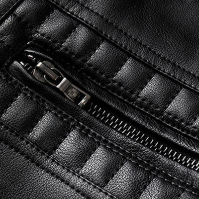 Men's Hooded Warm Leather Jacket