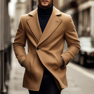 Men's Fashion Notch Lapel One Buttons Casual Coat 44452575Z