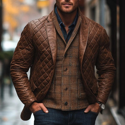Vintage Lapel Quilted Blazer