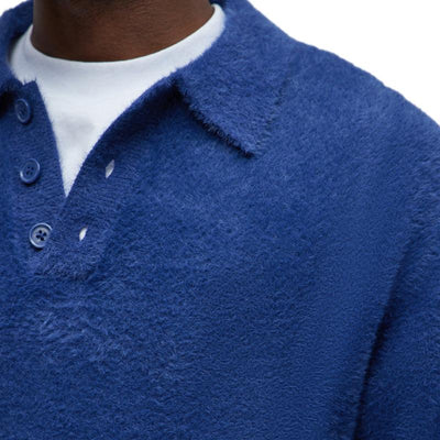 Men's Vintage Casual POLO Collar Mohair Sweater 32716757F