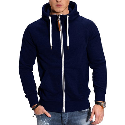 Men's Hooded Raglan Sleeve Zipper Sports Casual Jacket