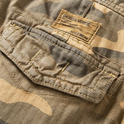 Men's Casual Outdoor Washed Camouflage Multi-pocket Cargo Pants 63394481M