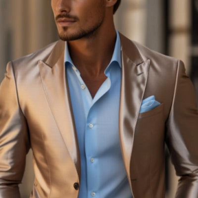 Classic Casual Slim Fit Solid Color Satin Blazer