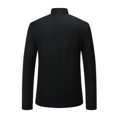 Vintage Stand Collar Embroidered Slim Fit Single Breasted Blazer