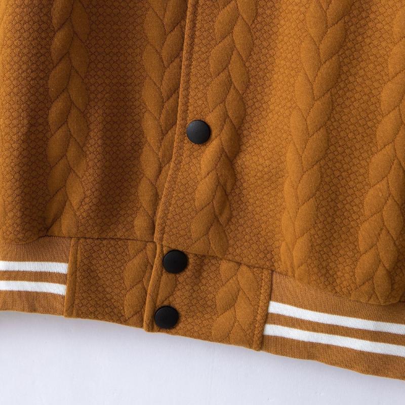 Men's Classic Casual Autumn And Winter Button Jacquard Baseball Jacket