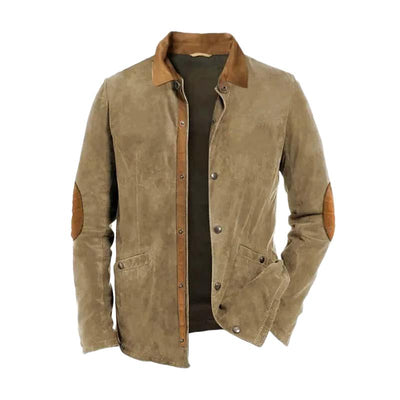 Men's Classic Vintage Leather and Suede Light Jacket