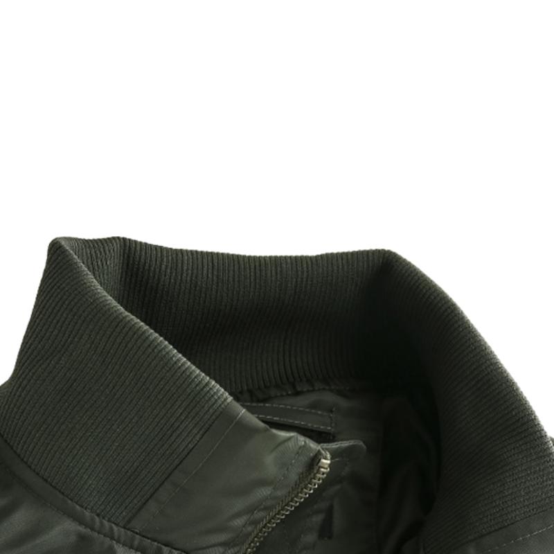 Men's Classic Casual Multi-Pocket Zipper Stand Collar Flight Jacket