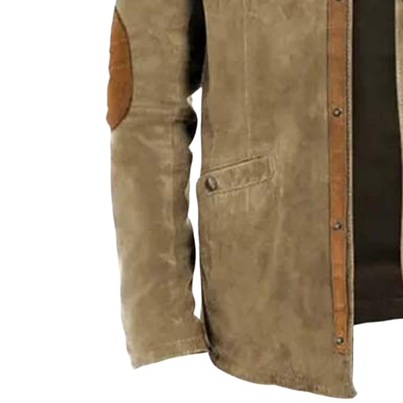 Men's Classic Vintage Leather and Suede Light Jacket