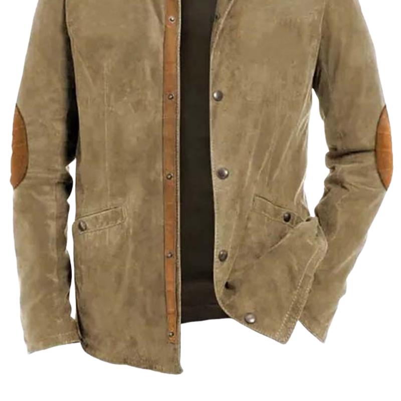 Men's Classic Vintage Leather and Suede Light Jacket