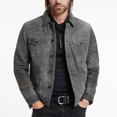 Men's Classic Fashion Distressed Suede Jacket