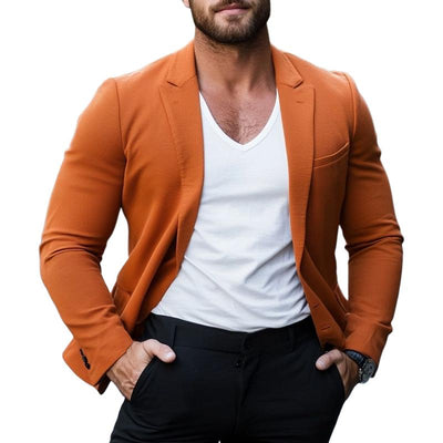 Stylish Solid Color Single Button Blazer