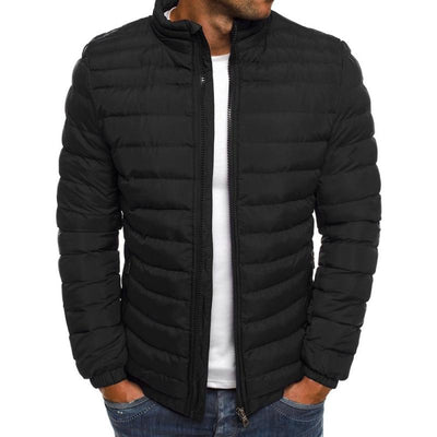 Men's Casual Stand Collar Long Sleeve Padded Jacket