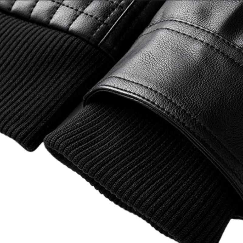 Men's Hooded Warm Leather Jacket