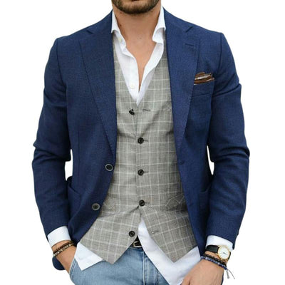Vintage Casual Solid Pocket Blazer