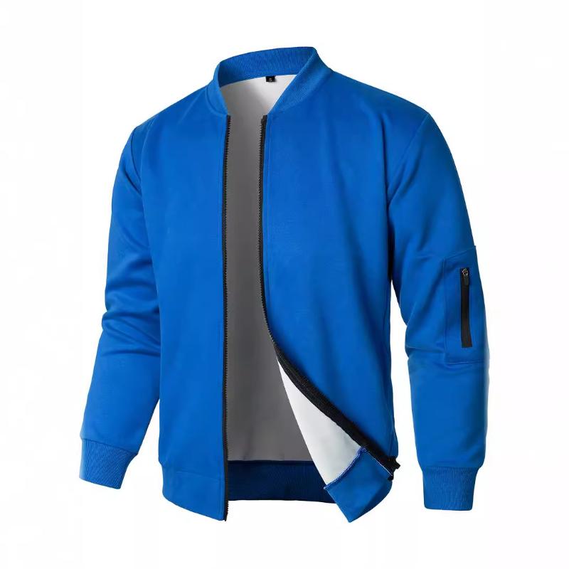 Men's Retro Casual Solid Color Zipper Baseball Jacket