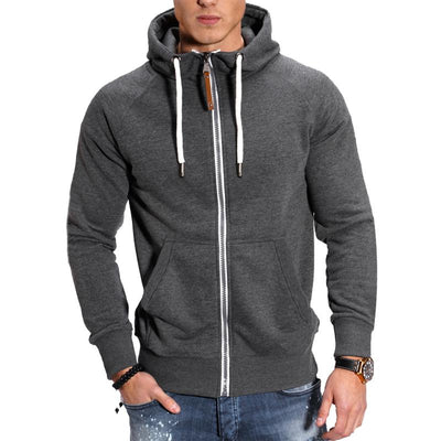 Men's Hooded Raglan Sleeve Zipper Sports Casual Jacket
