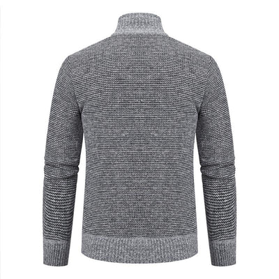 Men's Quilted Stand Collar Knit Cardigan 16216098F